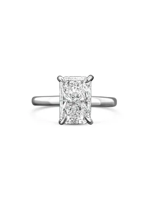Platinum Radiant-Cut Lab Diamond Ring
