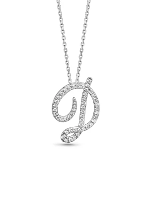 Small Diamond Italic White Gold Initial