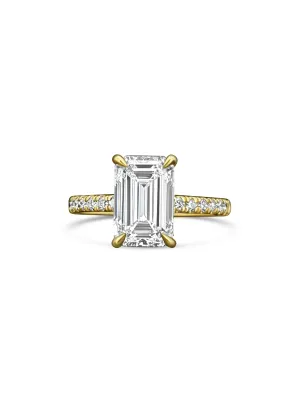 Emerald-Cut 18CT Yellow Gold Lab Diamond Ring