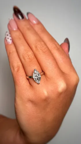 Platinum Marquise Lab Diamond Ring