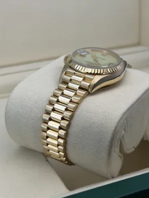 Gold ladies 26mm full gold datejust - rare jadeite stone dial 69178