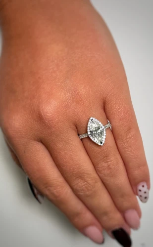 Platinum Halo Marquise Lab Diamond Ring