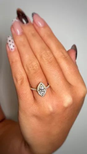 Halo Marquise Lab Diamond Ring