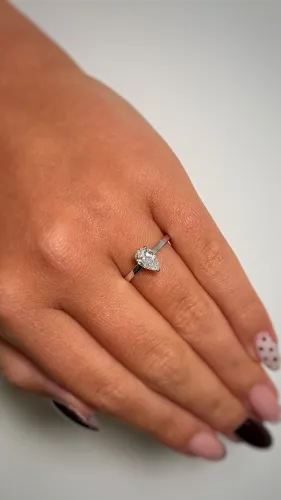 Pear-Cut Lab Diamond Ring
