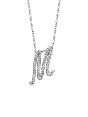 Small Diamond Italic White Gold Initial