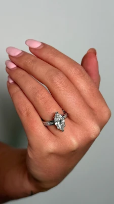 Platinum Marquise Channel Set Lab Diamond Ring