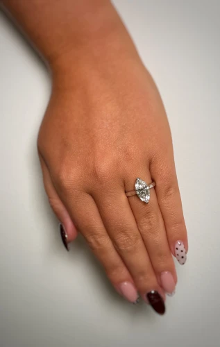 Platinum Marquise Lab Diamond Ring