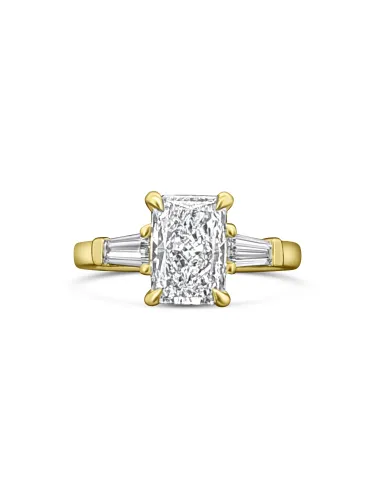 Radiant-Cut Baguette Shoulder Lab Diamond Ring