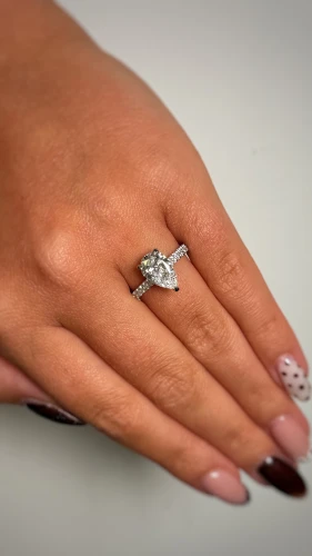 Platinum Pear-Cut Lab Diamond Ring