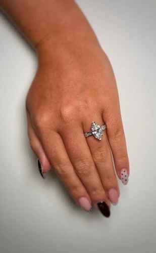 Platinum Marquise Channel Set Lab Diamond Ring