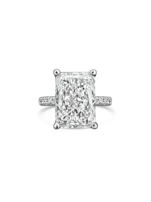 Platinum Radiant-Cut Lab Diamond Ring