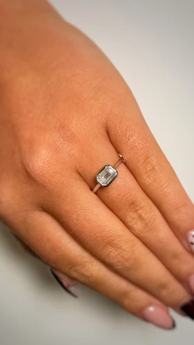 Emerald-cut Bezel-Set Solitaire Lab Diamond Ring