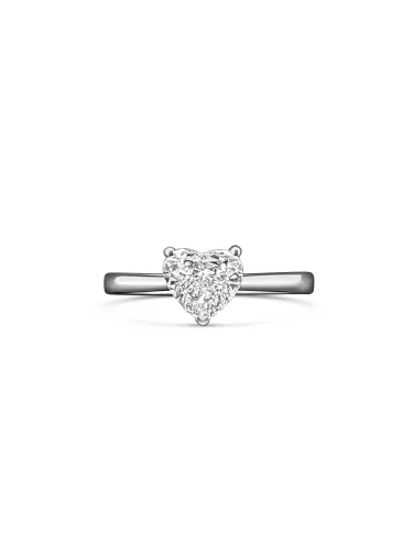 White Gold Heart Lab Diamond Ring