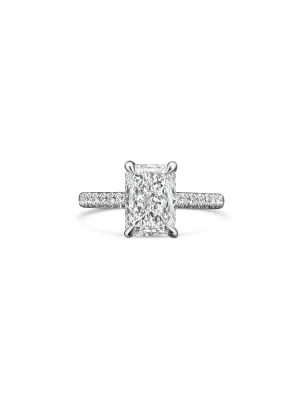 Platinum Radiant-Cut Lab Diamond Ring