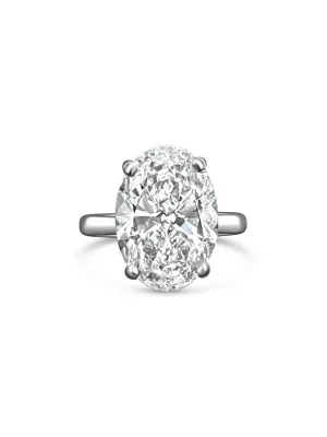 Platinum Oval-Cut Lab Diamond Ring